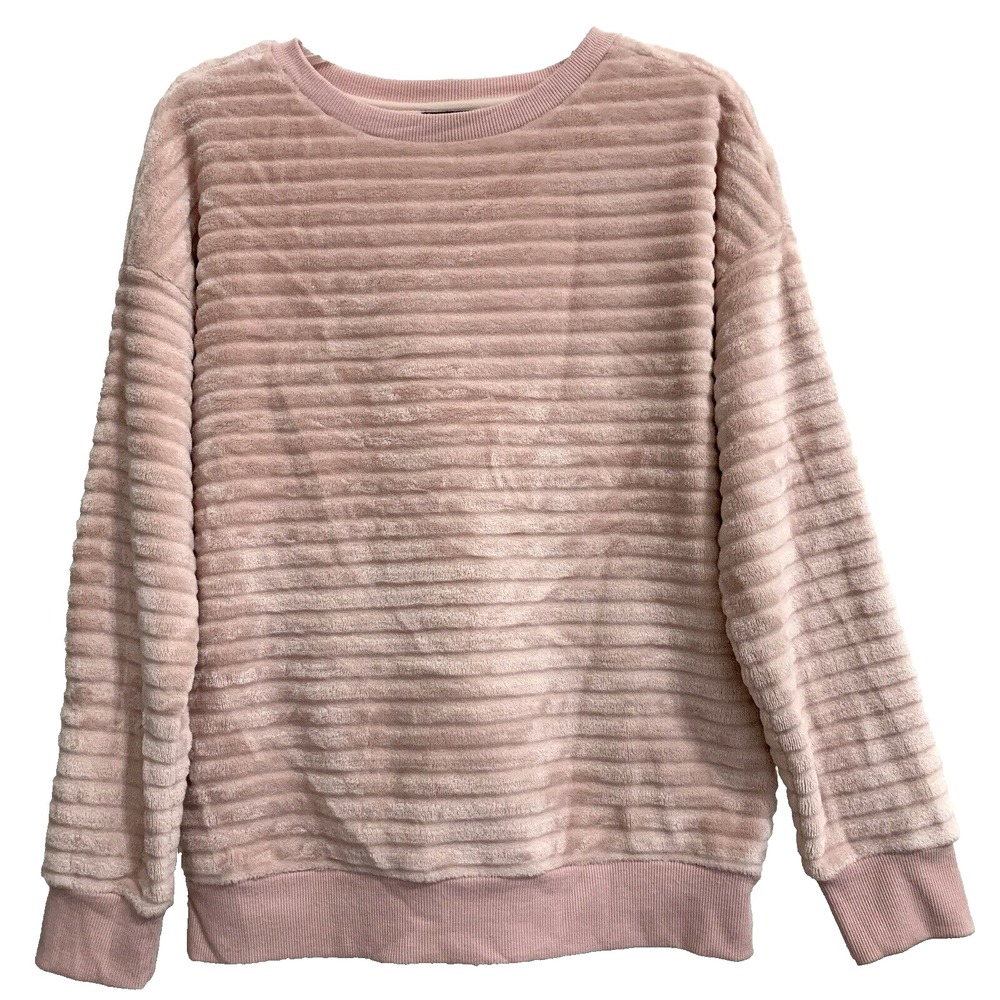 a.n.a A New Approach Fleece Sweatshirt Women XS Pink Long Sleeve Pullover Cozy